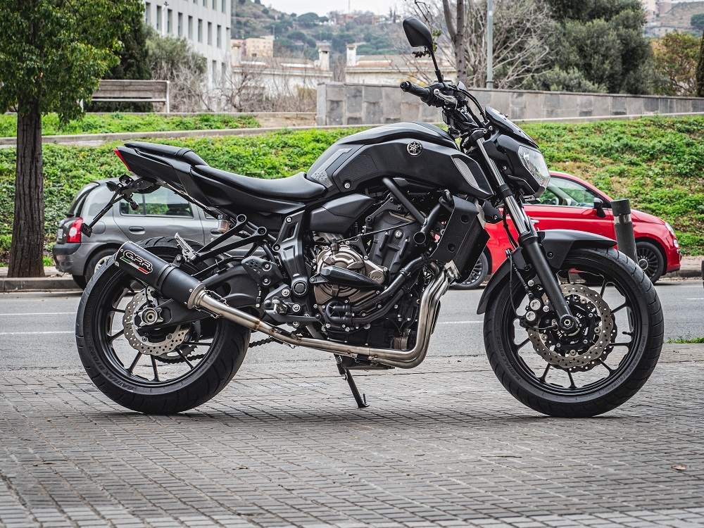 Escape compatível com Yamaha Mt-07 2017-2020, M3 Black Titanium, Escape racing linha completa, silencioso mais coletor com dbkiller, não homologado 