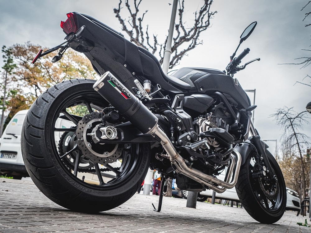Escape compatível com Yamaha Mt-07 2017-2020, M3 Black Titanium, Escape racing linha completa, silencioso mais coletor com dbkiller, não homologado 