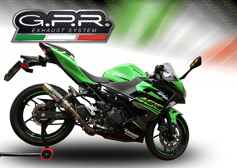 Escape compatível com Kawasaki Ninja 400 2018-2022, Deeptone Inox, Escape Racing, linha completa, fornecido com coletor específico, artigo sem homologação 