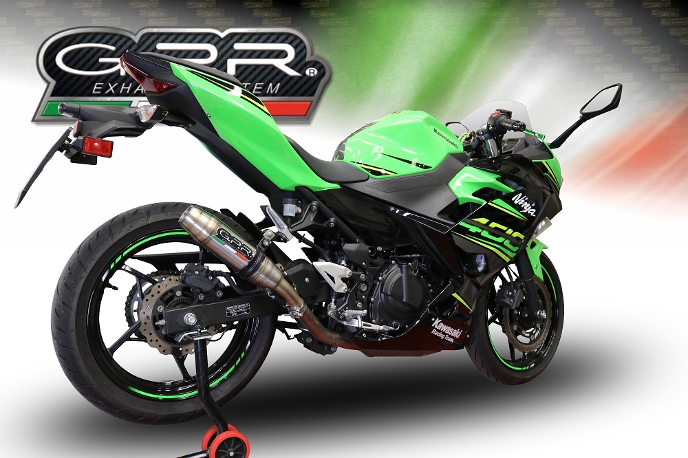Escape compatível com Kawasaki Ninja 400 2018-2022, Deeptone Inox, Escape Racing, linha completa, fornecido com coletor específico, artigo sem homologação 