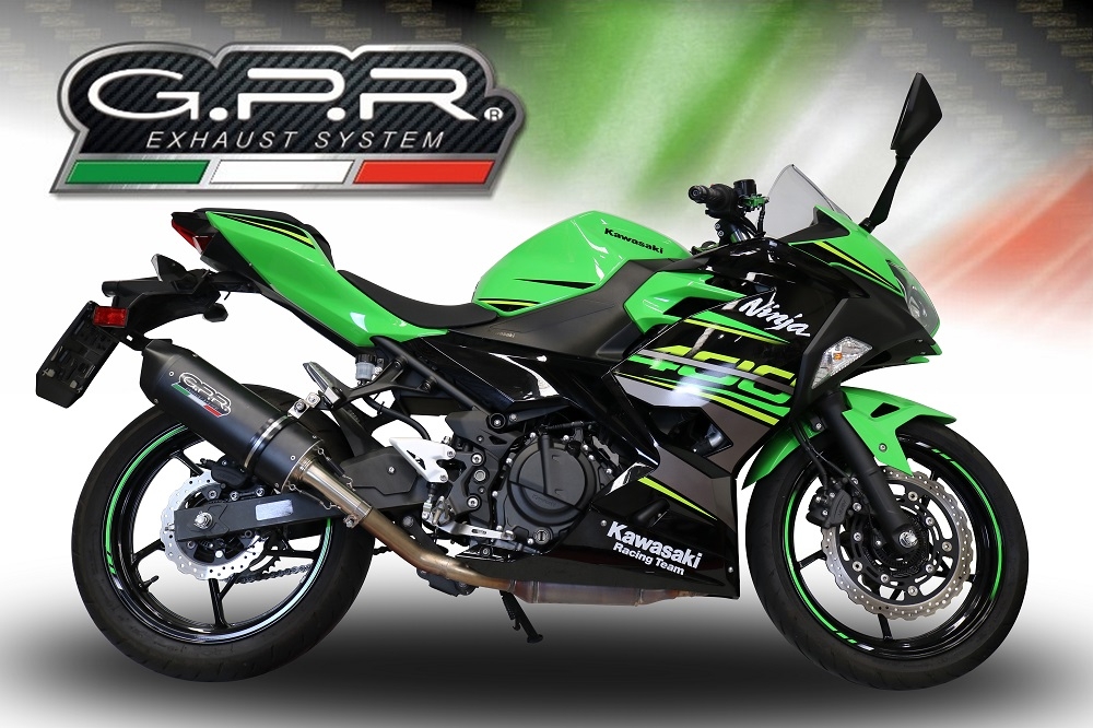 Escape compatível com Kawasaki Z 400 2018-2022, Furore Evo4 Nero, Escape legal, homologado, silenciador com db killer removível e tubo de ligação específico 