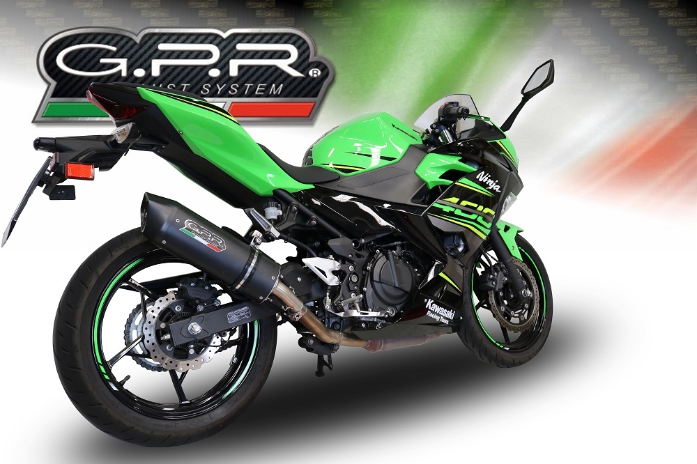 Escape compatível com Kawasaki Z 400 2018-2022, Furore Evo4 Nero, Escape legal, homologado, silenciador com db killer removível e tubo de ligação específico 