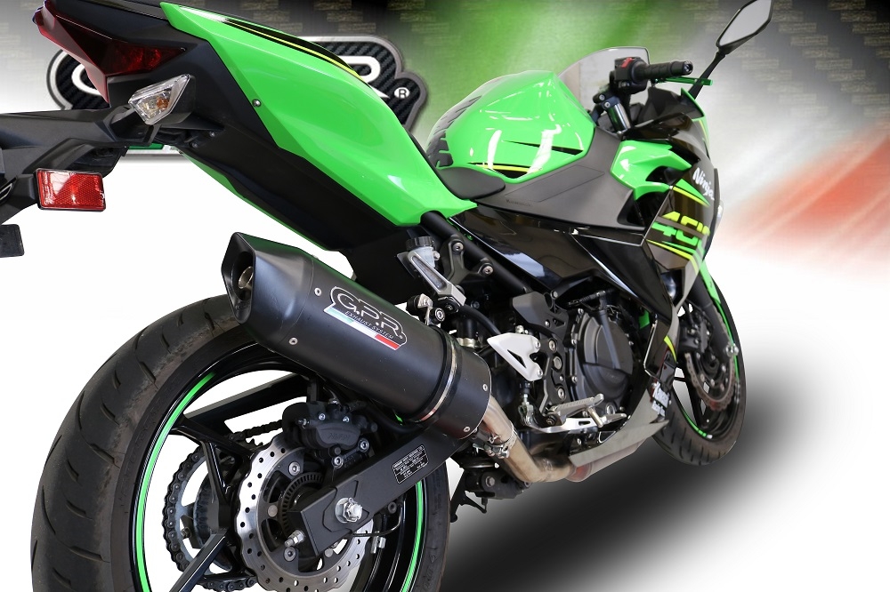 Escape compatível com Kawasaki Z 400 2018-2022, Furore Evo4 Nero, Escape legal, homologado, silenciador com db killer removível e tubo de ligação específico 