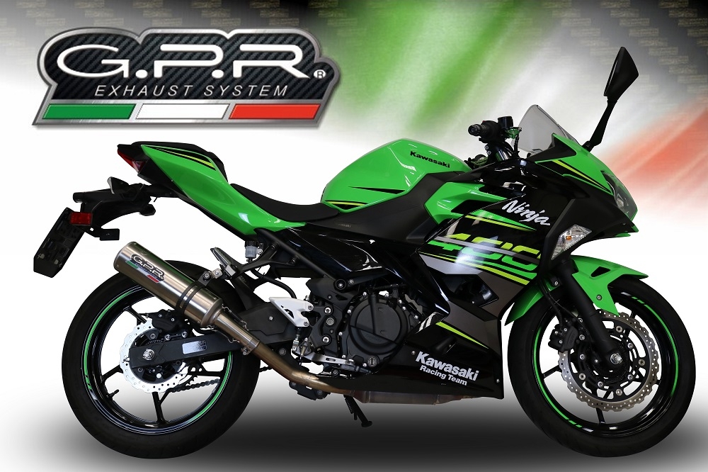 Escape compatível com Kawasaki Ninja 400 2023-2025, M3 Inox , Escape legal, homologado, silenciador com db killer removível e tubo de ligação específico 