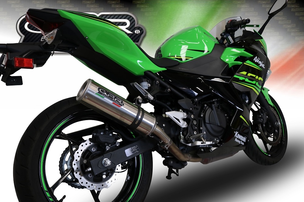 Escape compatível com Kawasaki Ninja 400 2023-2025, M3 Inox , Escape legal, homologado, silenciador com db killer removível e tubo de ligação específico 