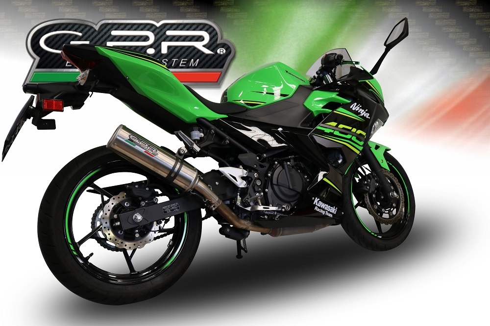 Escape compatível com Kawasaki Ninja 400 2023-2025, M3 Inox , Escape legal, homologado, silenciador com db killer removível e tubo de ligação específico 