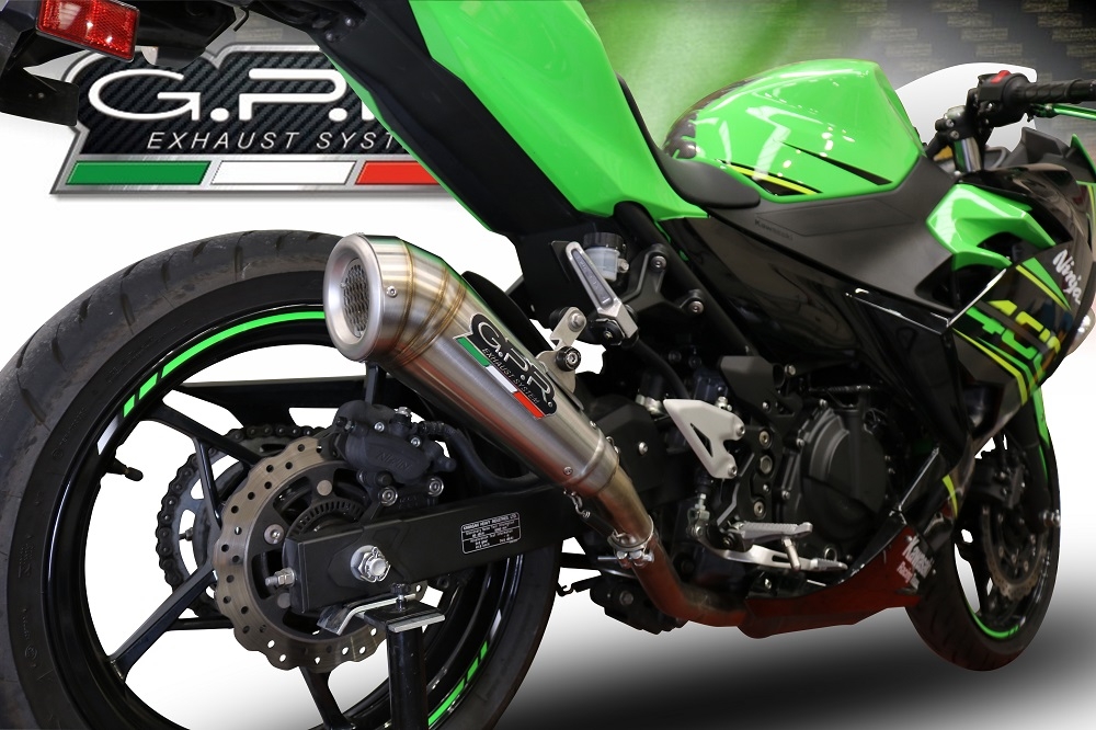 Escape compatível com Kawasaki Z 400 2023-2025, Powercone Evo, Escape legal, homologado, silenciador com db killer removível e tubo de ligação específico 