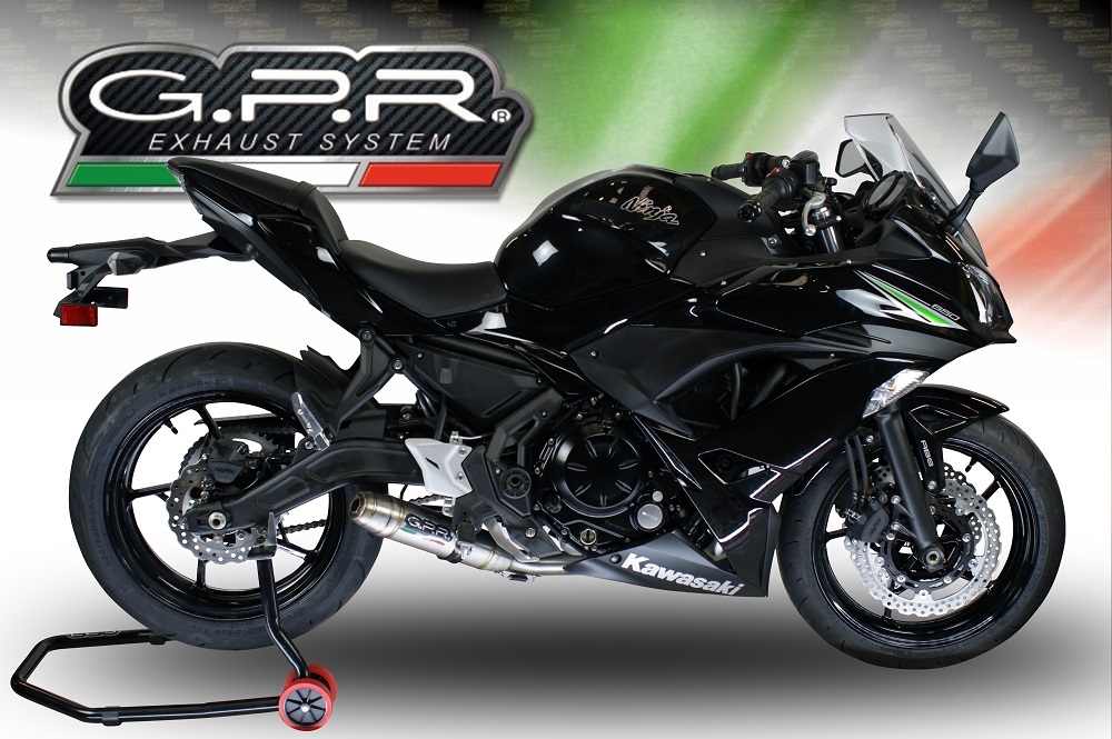 Escape compatível com Kawasaki Ninja 650 2017-2020, Deeptone Inox, Sistema homologado com catalisador linha completa, silencioso mais coletor 