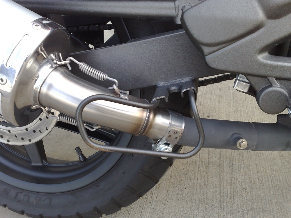 Escape compatível com Kymco Quannon 125 2007-2016, Trioval, Escape legal, homologado, silenciador com db killer removível e tubo de ligação específico 