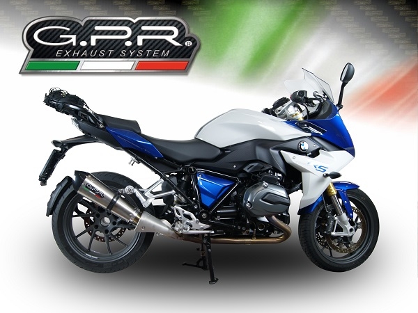 GPR escape compatível com  Bmw R 1200 Rs Lc 2015-2016, New Grand Prix Evo Titanium, Escape legal, homologado, silenciador com db killer removível e tubo de ligação específico 