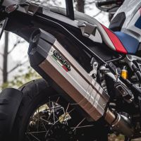 Escape compatível com Bmw R 1250 Gs -Adventure 2021-2024, Hyper Sonic Titanium, Escape legal, homologado, silenciador com db killer removível e tubo de ligação específico 