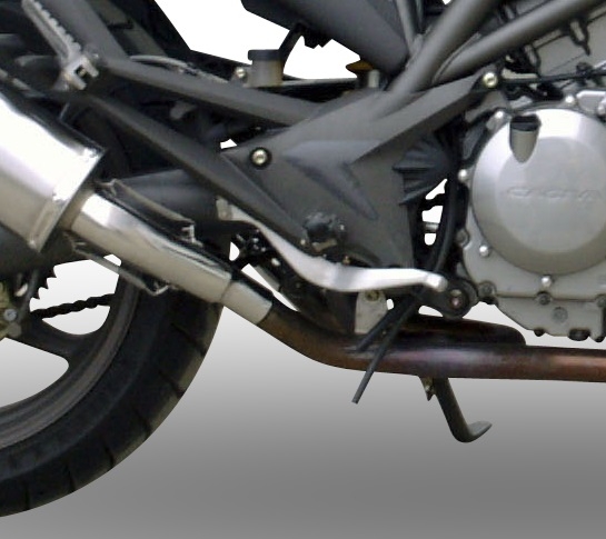 Escape compatível com Cagiva Raptor 650 2001-2005, Furore Nero, Par de silenciosos de escape homologadas, com db killer removível e tubos de ligação específicos 