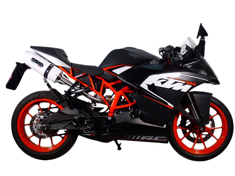 Escape compatível com Ktm Rc 125 2014-2016, Albus Ceramic, Escape legal, homologado, silenciador com db killer removível e tubo de ligação específico 