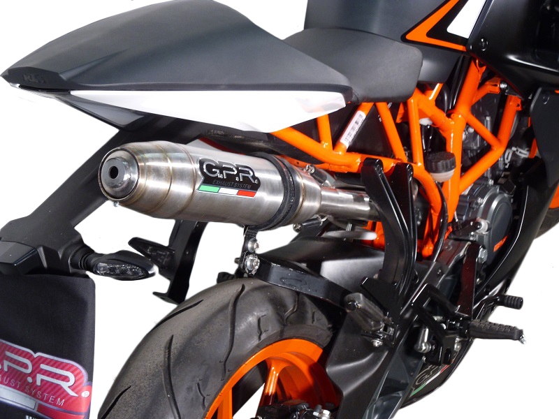 Escape compatível com Ktm Rc 125 2014-2016, Deeptone Inox, Escape legal, homologado, silenciador com db killer removível e tubo de ligação específico 