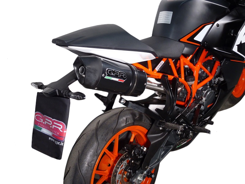 Escape compatível com Ktm Rc 200 2014-2021, Deeptone Inox, Escape legal, homologado, silenciador com db killer removível e tubo de ligação específico 