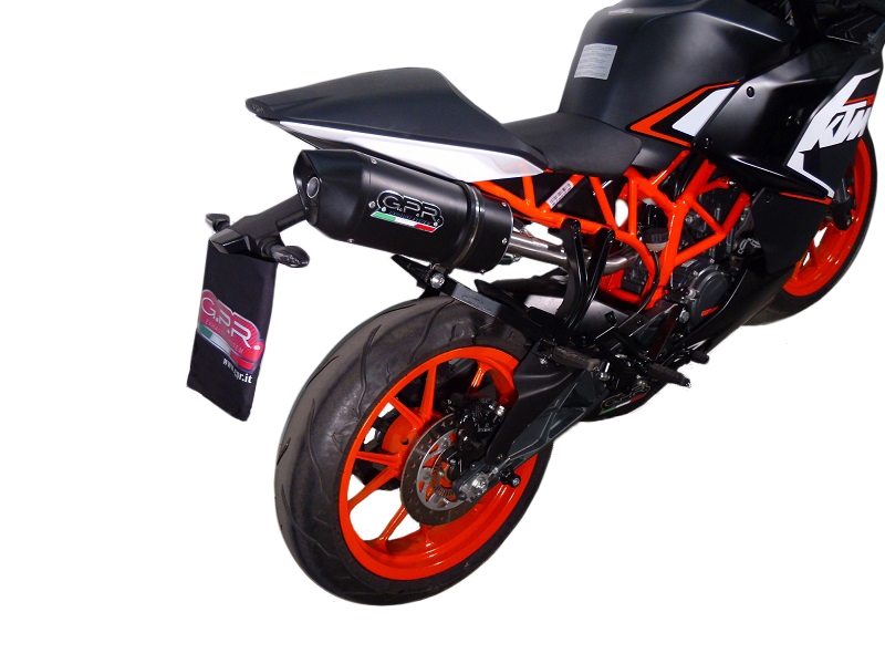 Escape compatível com Ktm Rc 125 2014-2016, Furore Nero, Escape legal, aprovado, com db killer removível, tubo de conexão e conversor catalítico 