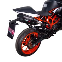 Escape compatível com Ktm Rc 125 2014-2016, Furore Nero, Escape legal, aprovado, com db killer removível, tubo de conexão e conversor catalítico 
