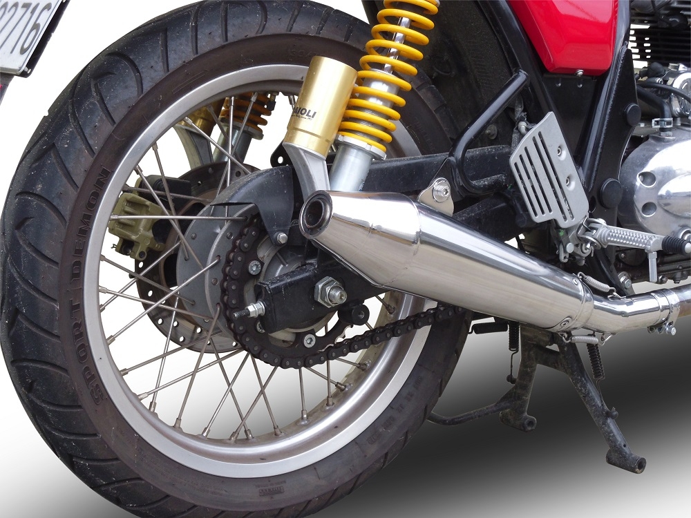 Escape compatível com Royal Enfield Continental GT 535 2014-2016, Vintacone, Escape legal, aprovado, com db killer removível, tubo de conexão e conversor catalítico 