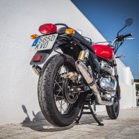 Escape compatível com Royal Enfield Interceptor 650 2021-2025, Deeptone Inox, Par de terminais de exaustão aprovados, com db killer removível, catalisadores e tubo de conexão específico 