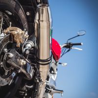 Escape compatível com Royal Enfield Interceptor 650 2021-2025, Deeptone Inox, Par de terminais de exaustão aprovados, com db killer removível, catalisadores e tubo de conexão específico 