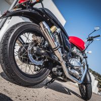 Escape compatível com Royal Enfield Interceptor 650 2021-2025, Deeptone Inox, Par de terminais de exaustão aprovados, com db killer removível, catalisadores e tubo de conexão específico 