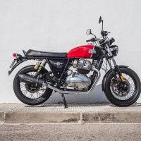 Escape compatível com Royal Enfield Interceptor 650 2021-2025, Furore Evo4 Nero, Par de terminais de exaustão aprovados, com db killer removível, catalisadores e tubo de conexão específico 