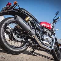 Escape compatível com Royal Enfield Interceptor 650 2021-2025, Furore Evo4 Nero, Par de terminais de exaustão aprovados, com db killer removível, catalisadores e tubo de conexão específico 