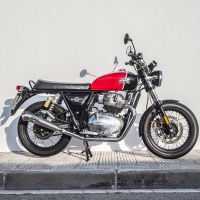 Escape compatível com Royal Enfield Interceptor 650 2021-2024, Powercone Evo, Par de terminais de exaustão aprovados, com db killer removível, catalisadores e tubo de conexão específico 