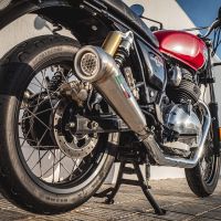 Escape compatível com Royal Enfield Interceptor 650 2021-2024, Powercone Evo, Par de terminais de exaustão aprovados, com db killer removível, catalisadores e tubo de conexão específico 