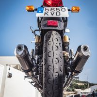 Escape compatível com Royal Enfield Interceptor 650 2019-2020, Satinox, Par de terminais de exaustão aprovados, com db killer removível, catalisadores e tubo de conexão específico 