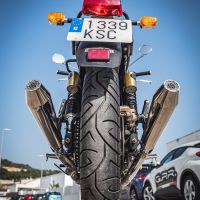 Escape compatível com Royal Enfield Interceptor 650 2019-2020, Ultracone, Par de terminais de exaustão aprovados, com db killer removível, catalisadores e tubo de conexão específico 
