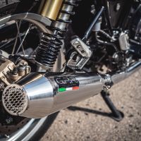 Escape compatível com Royal Enfield Interceptor 650 2019-2020, Ultracone, Par de terminais de exaustão aprovados, com db killer removível, catalisadores e tubo de conexão específico 