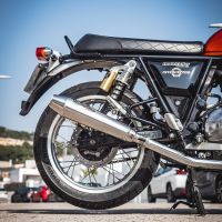 Escape compatível com Royal Enfield Interceptor 650 2019-2020, Ultracone, Par de terminais de exaustão aprovados, com db killer removível, catalisadores e tubo de conexão específico 
