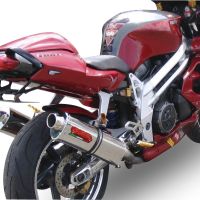 Escape compatível com Aprilia Tuono R 1000 Factory 2006-2010, Trioval, Par de silenciosos de escape homologadas, com db killer removível e tubos de ligação específicos 