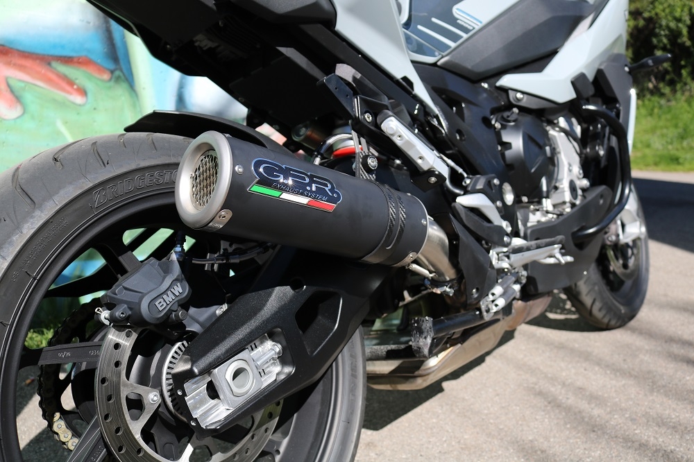 Escape compatível com Bmw S 1000 XR -M 2020-2025, M3 Black Titanium, Escape legal, homologado, silenciador com db killer removível e tubo de ligação específico 
