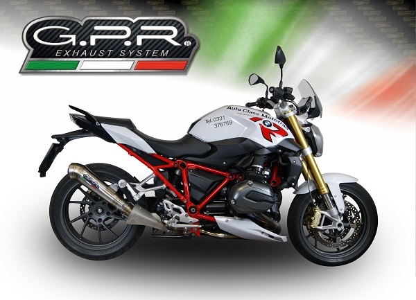 Escape compatível com Bmw R 1200 R Lc 2017-2019, Powercone Evo, Escape legal, homologado, silenciador com db killer removível e tubo de ligação específico 