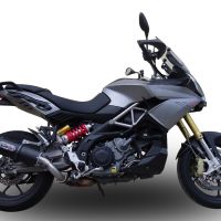 Escape compatível com Aprilia Caponord 1200 2013-2016, Furore Nero, Escape legal, homologado, silenciador com db killer removível e tubo de ligação específico 