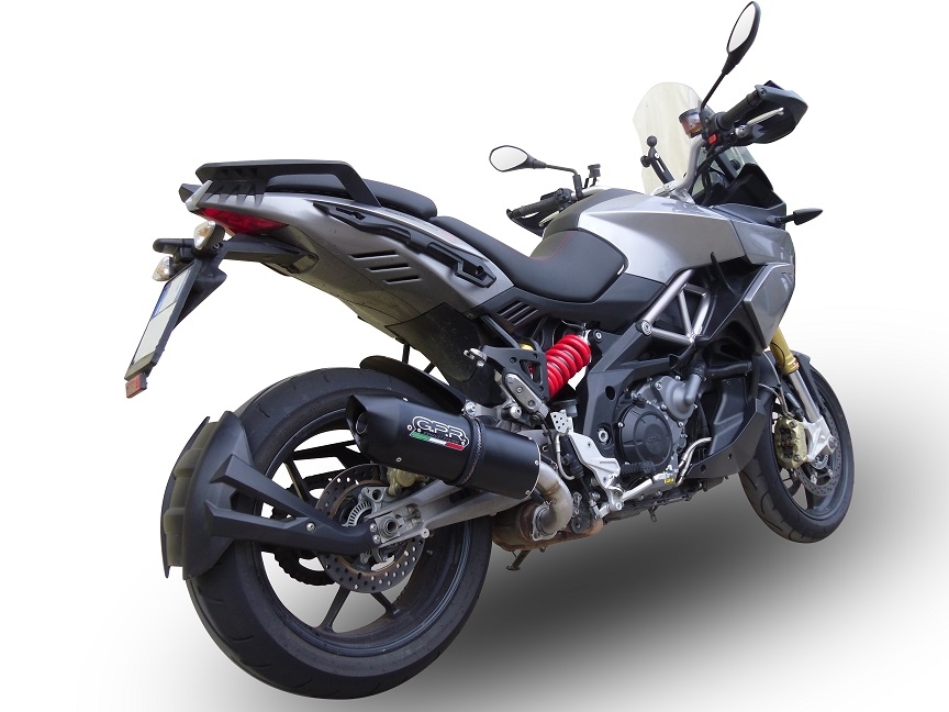 Escape compatível com Aprilia Caponord 1200 2013-2016, Furore Nero, Escape legal, homologado, silenciador com db killer removível e tubo de ligação específico 