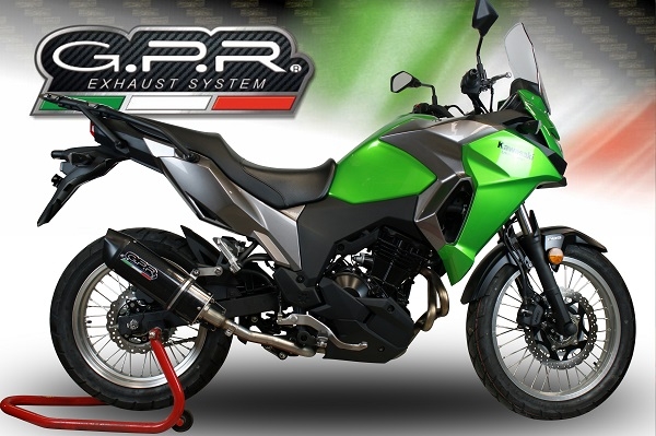 Escape compatível com Kawasaki Versys-X 250 2017-2020, Furore Evo4 Nero, Escape legal, homologado, silenciador com catalisador, db killer removível e tubo de ligação específico 