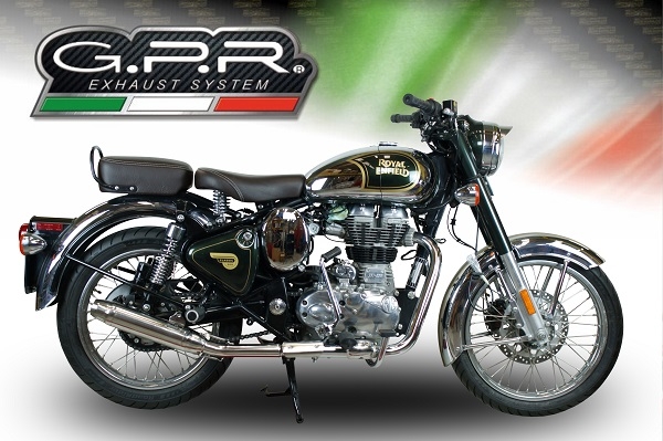 Escape compatível com Royal Enfield Classic - Bullet Efi 500 2017-2020, Deeptone Inox, Escape legal, aprovado, com db killer removível, tubo de conexão e conversor catalítico 