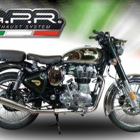 Escape compatível com Royal Enfield Classic - Bullet Efi 500 2017-2020, Deeptone Inox, Escape legal, aprovado, com db killer removível, tubo de conexão e conversor catalítico 