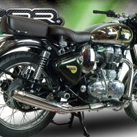 Escape compatível com Royal Enfield Classic - Bullet Efi 500 2017-2020, Deeptone Inox, Escape legal, aprovado, com db killer removível, tubo de conexão e conversor catalítico 