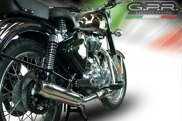 Escape compatível com Royal Enfield Classic - Bullet Efi 500 2017-2020, Deeptone Inox, Escape legal, aprovado, com db killer removível, tubo de conexão e conversor catalítico 