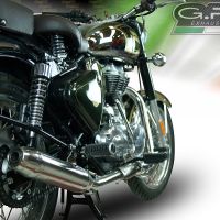 Escape compatível com Royal Enfield Classic - Bullet Efi 500 2017-2020, Deeptone Inox, Escape legal, aprovado, com db killer removível, tubo de conexão e conversor catalítico 