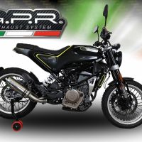 Escape compatível com Husqvarna Svartpilen 401 2018-2019, M3 Titanium Natural, Escape legal, homologado, silenciador com db killer removível e tubo de ligação específico 