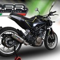 Escape compatível com Husqvarna Svartpilen 401 2018-2019, M3 Titanium Natural, Escape legal, homologado, silenciador com db killer removível e tubo de ligação específico 