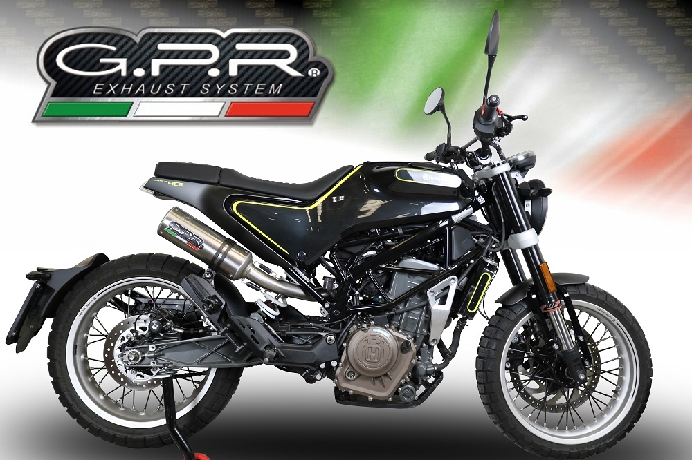 Escape compatível com Husqvarna Svartpilen 401 2018-2019, M3 Titanium Natural, Escape homologado semi-completo com db killer removível e com catalisador 