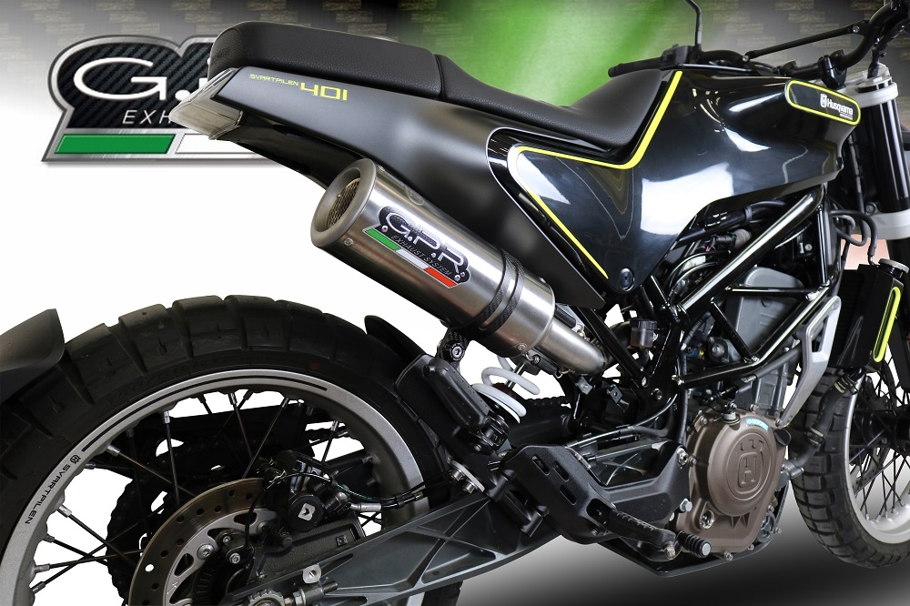 Escape compatível com Husqvarna Svartpilen 401 2018-2019, M3 Titanium Natural, Escape homologado semi-completo com db killer removível e com catalisador 