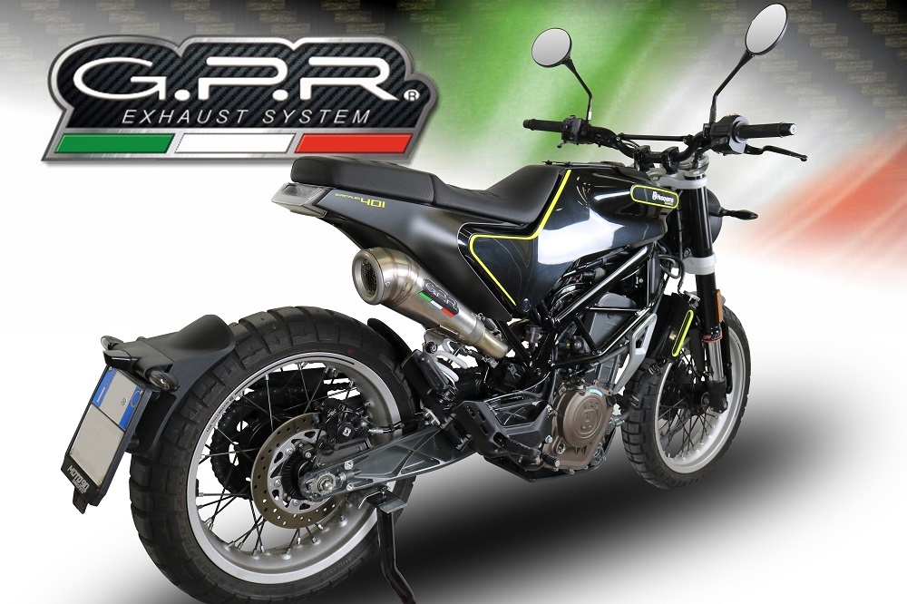 Escape compatível com Husqvarna Vitpilen 401 2018-2019, Powercone Evo, Escape legal, homologado, silenciador com catalisador, db killer removível e tubo de ligação específico 