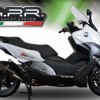 Escape compatível com Bmw C 650 Sport 2016-2020, Furore Evo4 Nero, Escape legal, homologado, silenciador com db killer removível e tubo de ligação específico 